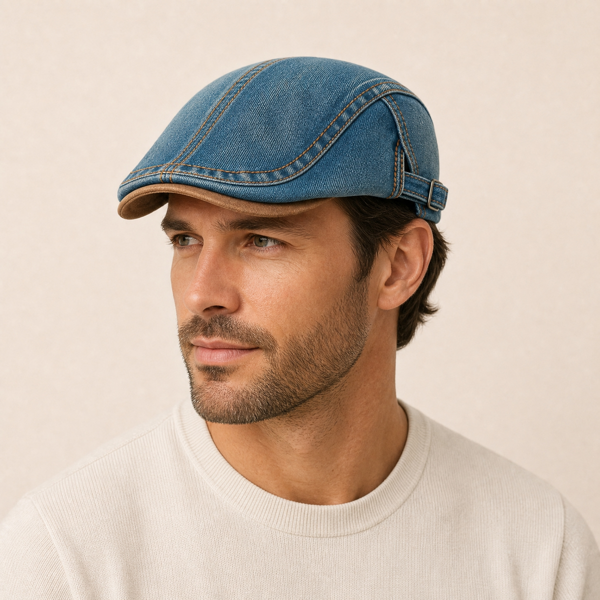 Béret Homme Coton Rétro Denim