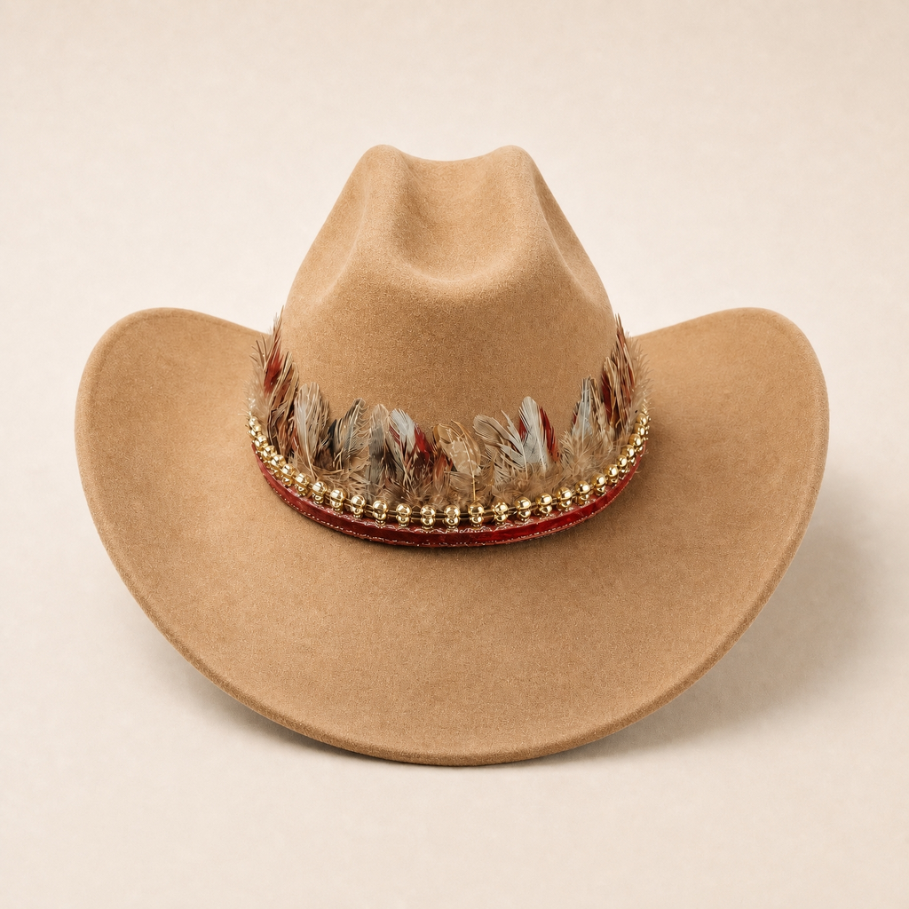 Chapeau de Cowboy avec Plume