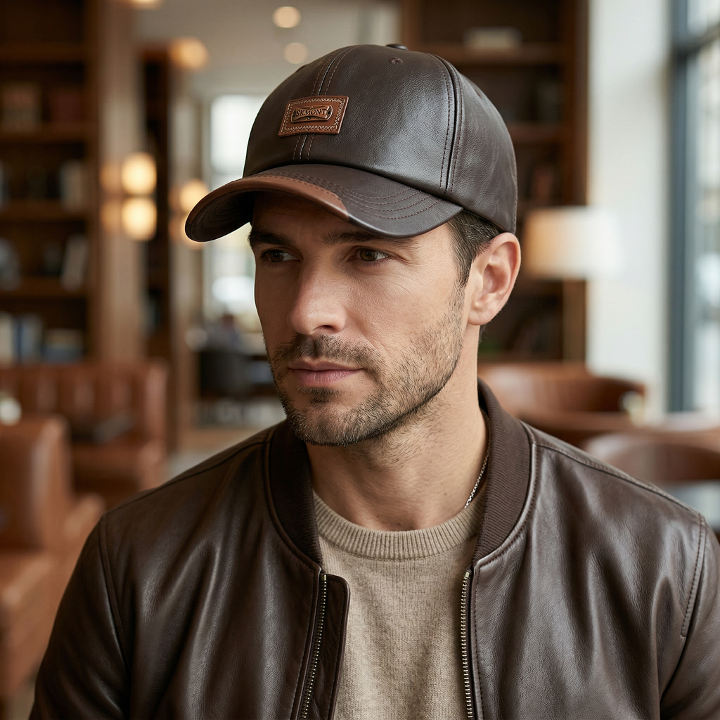 Casquette en Cuir Baseball