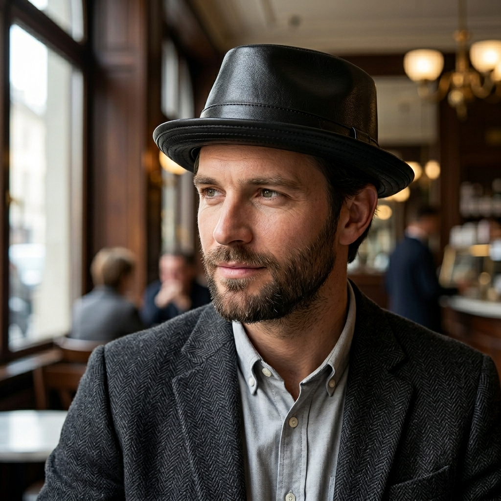 Chapeau Cuir Fedora