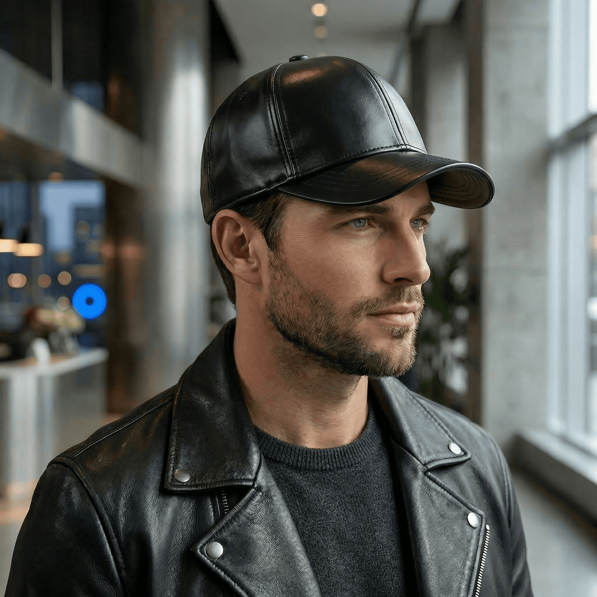 Casquette Baseball Cuir Homme