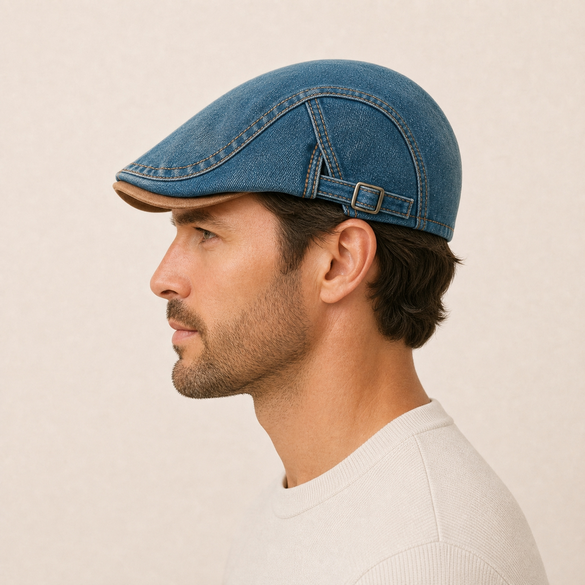 Béret Homme Coton Rétro Denim