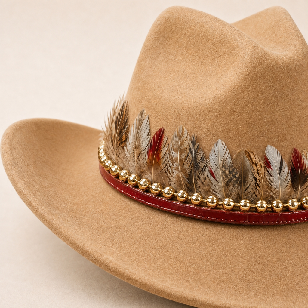 Chapeau de Cowboy avec Plume