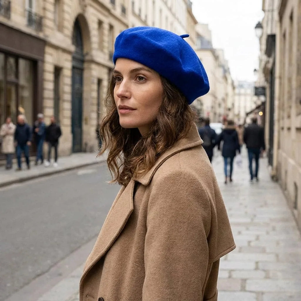 Béret Basque Coton, porté