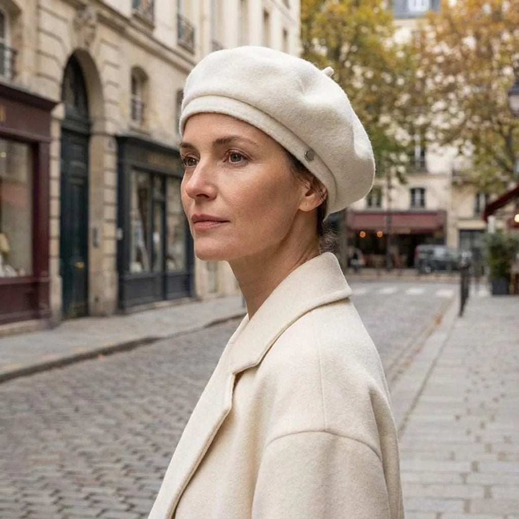 Béret Basque Laine, porté