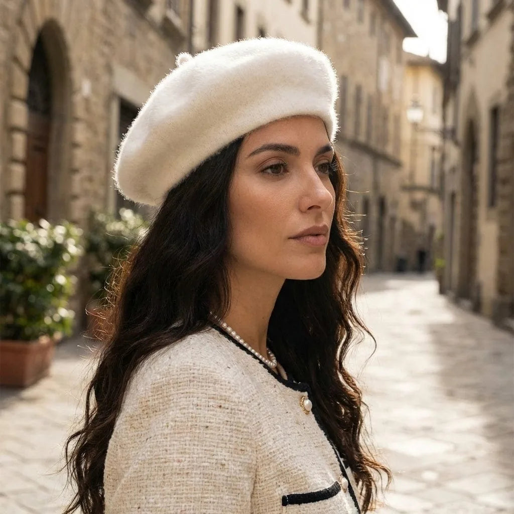Béret Basque Velours, porté