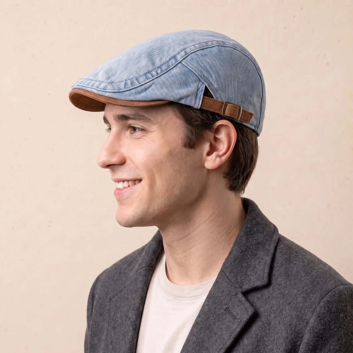 Béret Casquette Denim, vue de trois-quarts