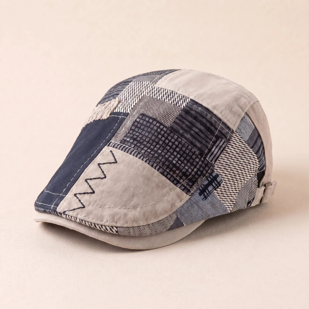 Béret Casquette Plate Carreaux — coloris beige