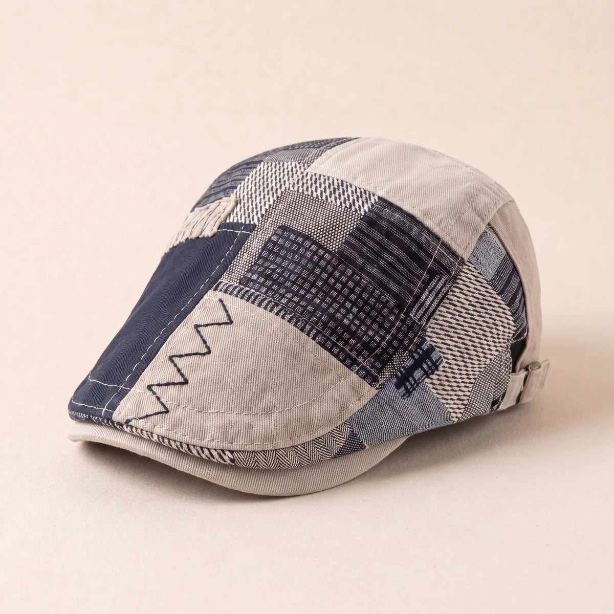 Béret Casquette Plate Carreaux — coloris beige