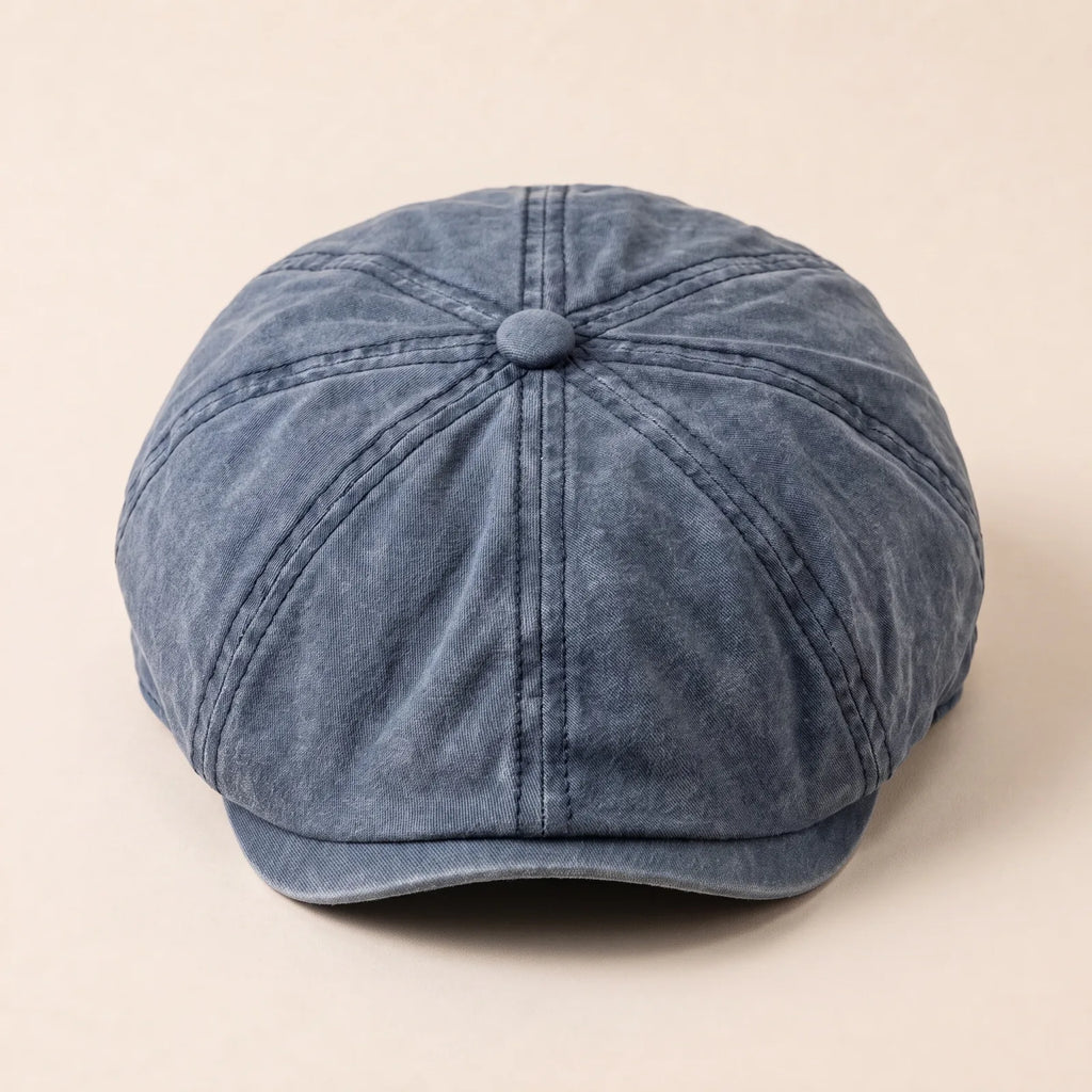 Béret Casquette Plate Coton Vintage — coloris bleu