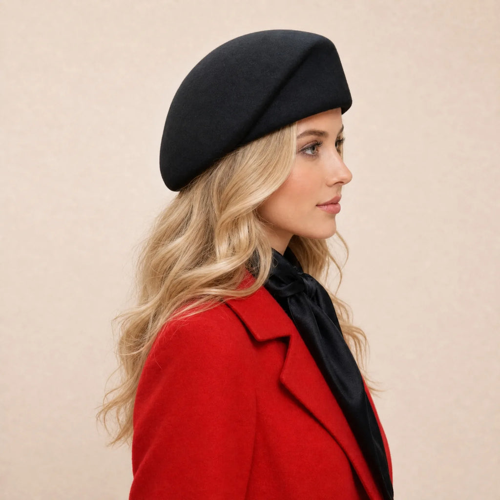 Béret Femme Laine Hiver, vue de trois-quarts