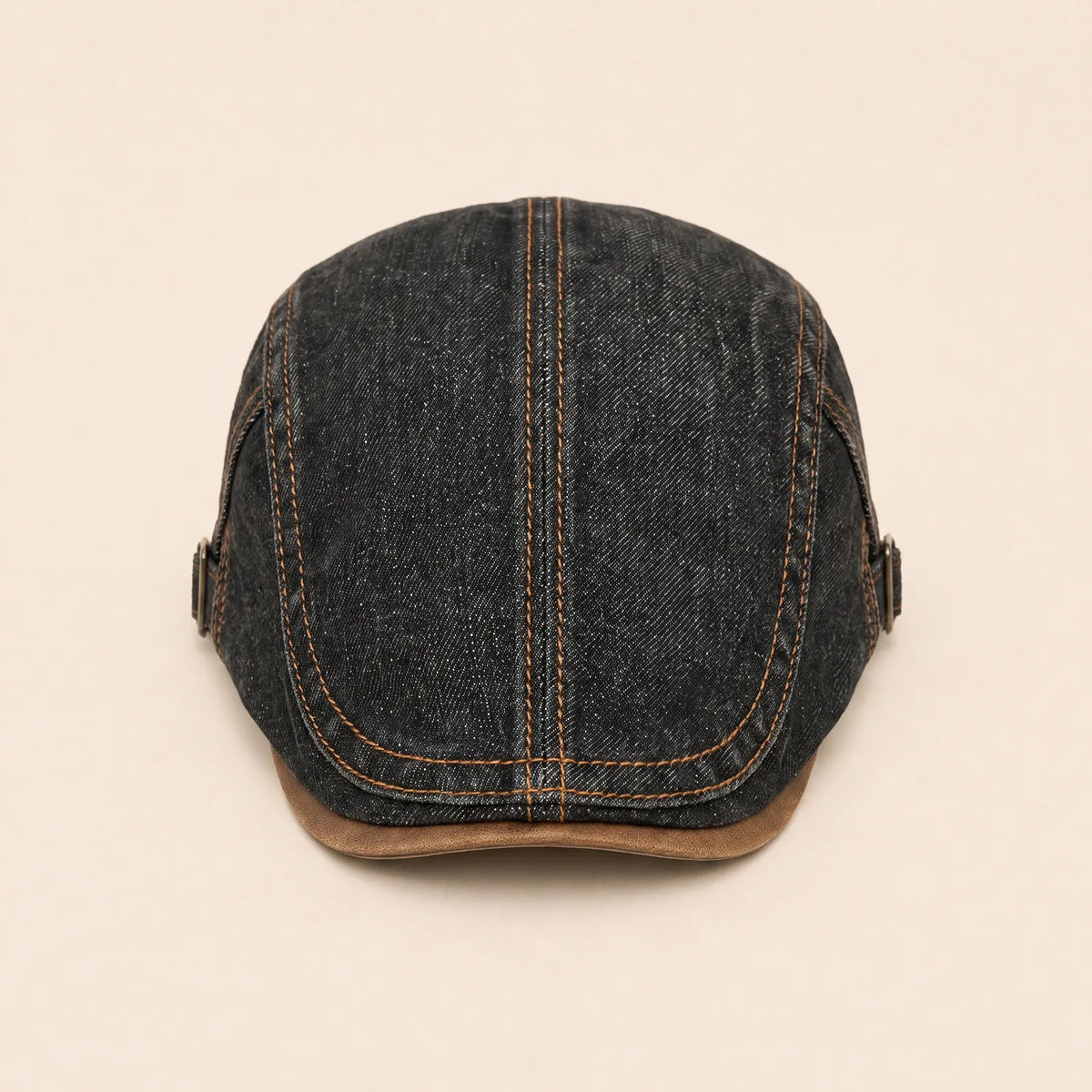 Béret Homme Coton Rétro Denim — coloris noir