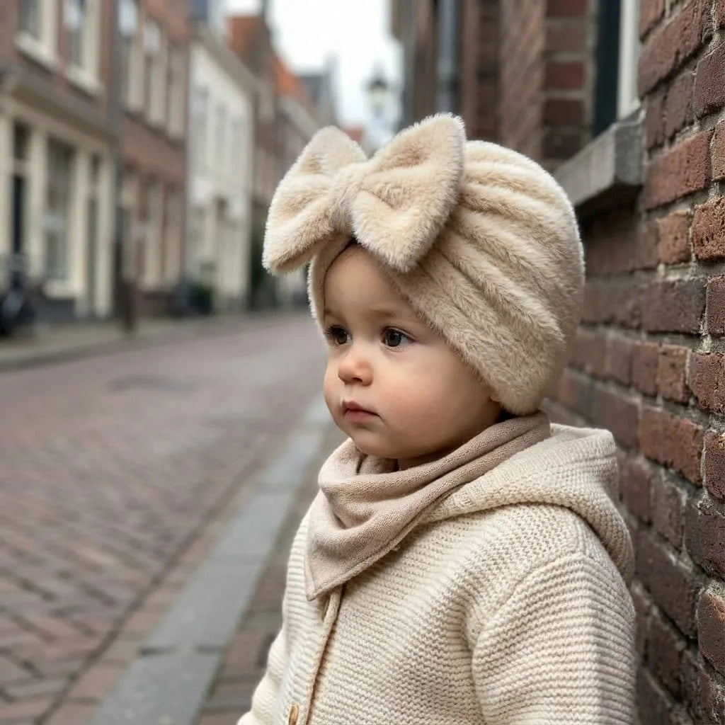 Bonnet Bébé avec Noeud, porté