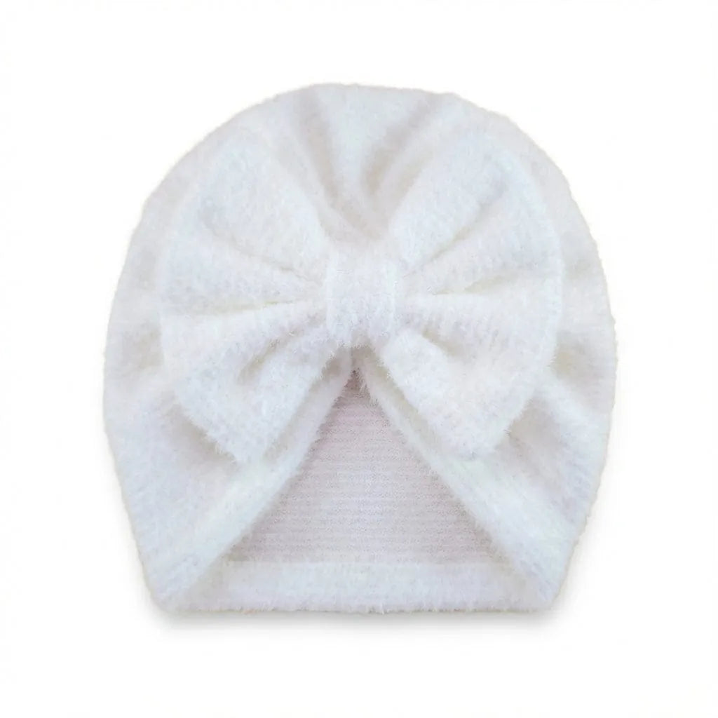 Bonnet Bébé avec Noeud — coloris blanc