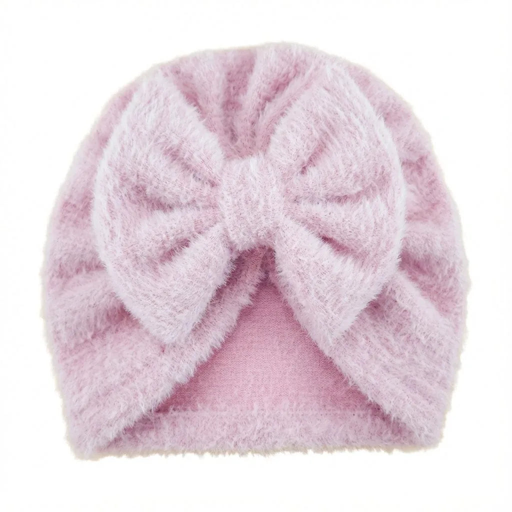 Bonnet Bébé avec Noeud — coloris rose