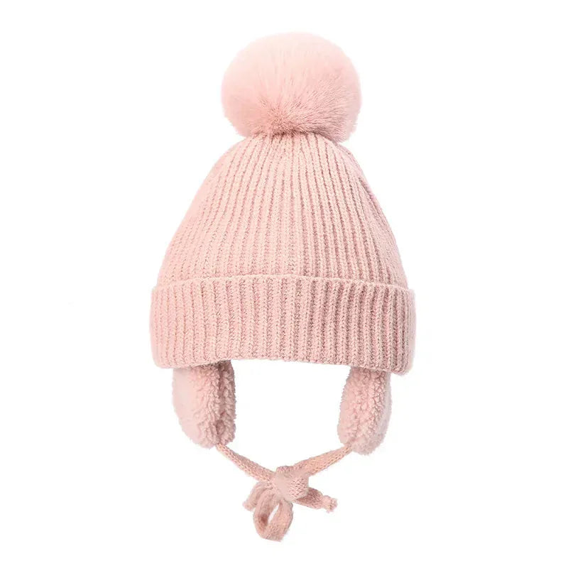 Bonnet Bébé à Pompon — coloris rose