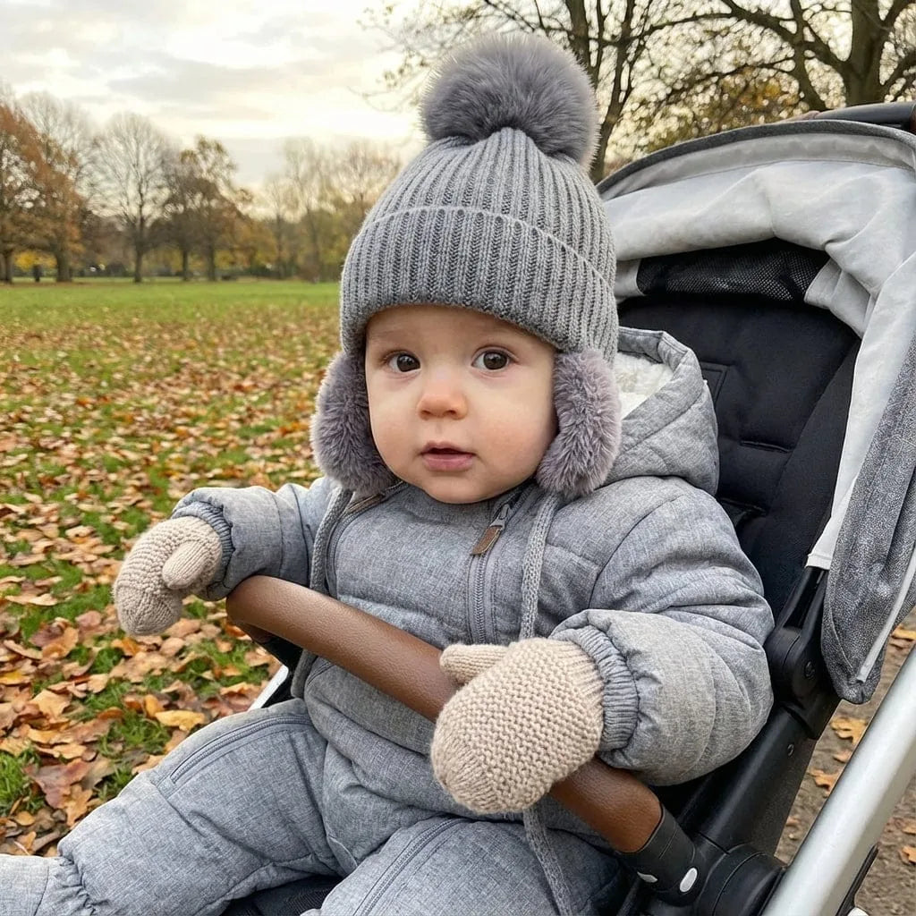 Bonnet Bébé à Pompon, porté