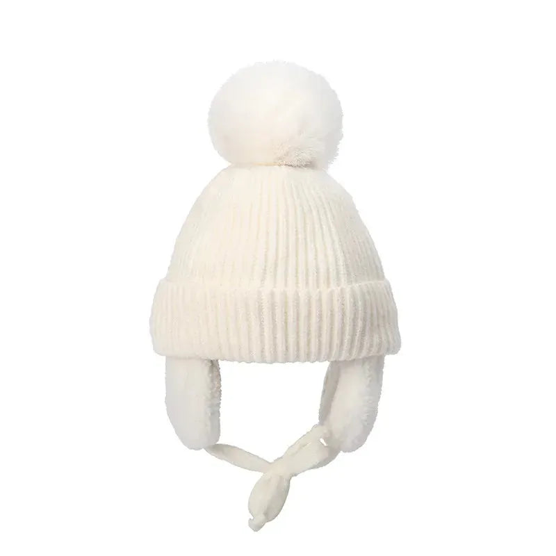 Bonnet Bébé à Pompon — coloris blanc
