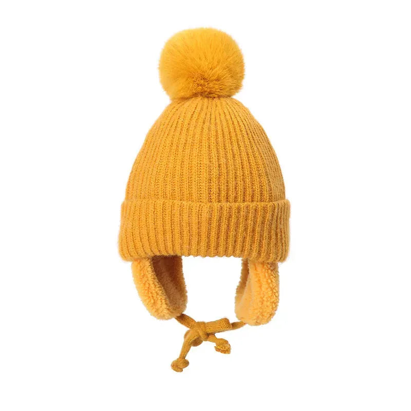 Bonnet Bébé à Pompon — coloris jaune