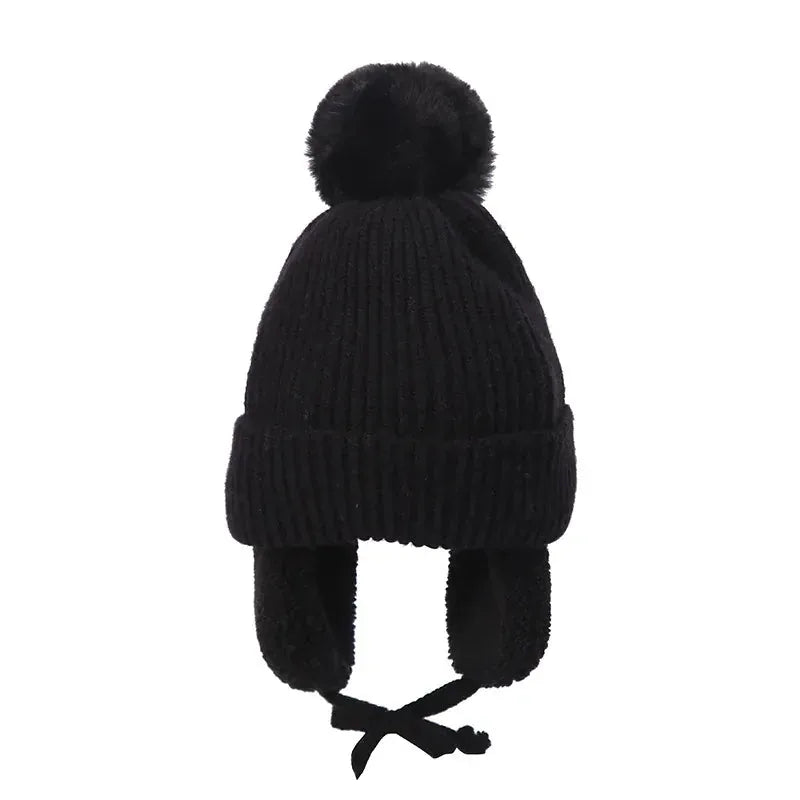 Bonnet Bébé à Pompon — coloris noir
