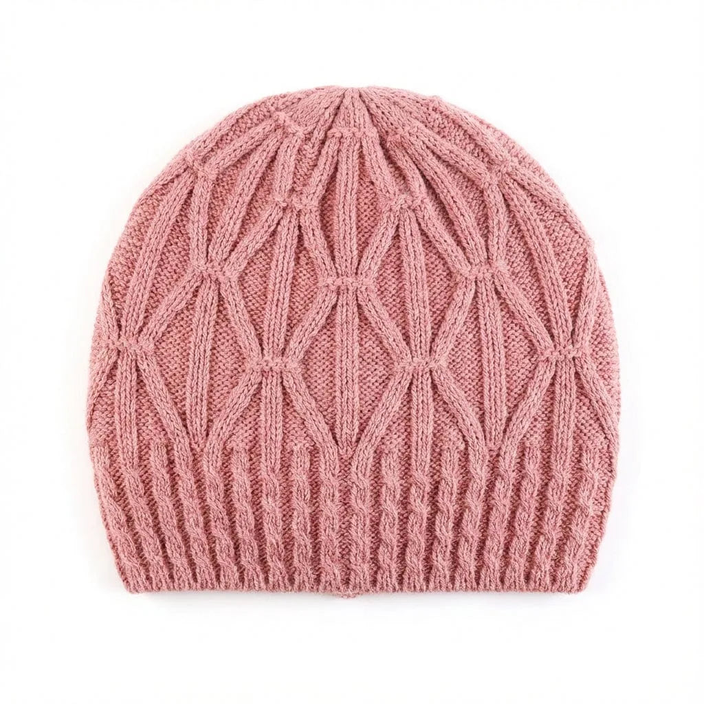 Bonnet Brodée Femme — coloris rose