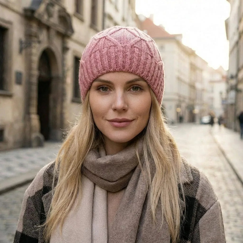 Bonnet Brodée Femme, vue de trois-quarts