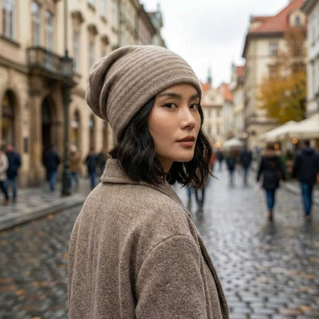 Bonnet Cachemire Femme, porté