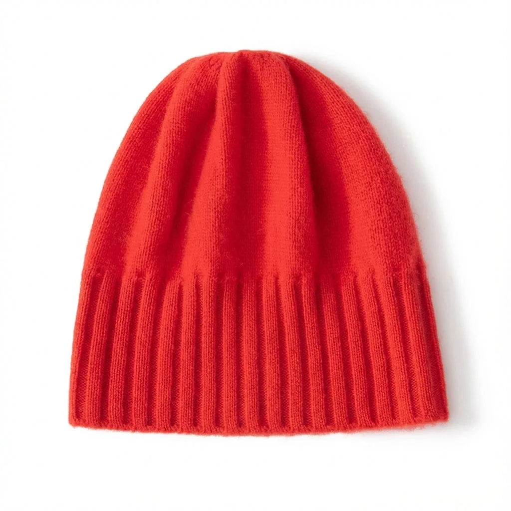 Bonnet Cachemire Uni — coloris rouge