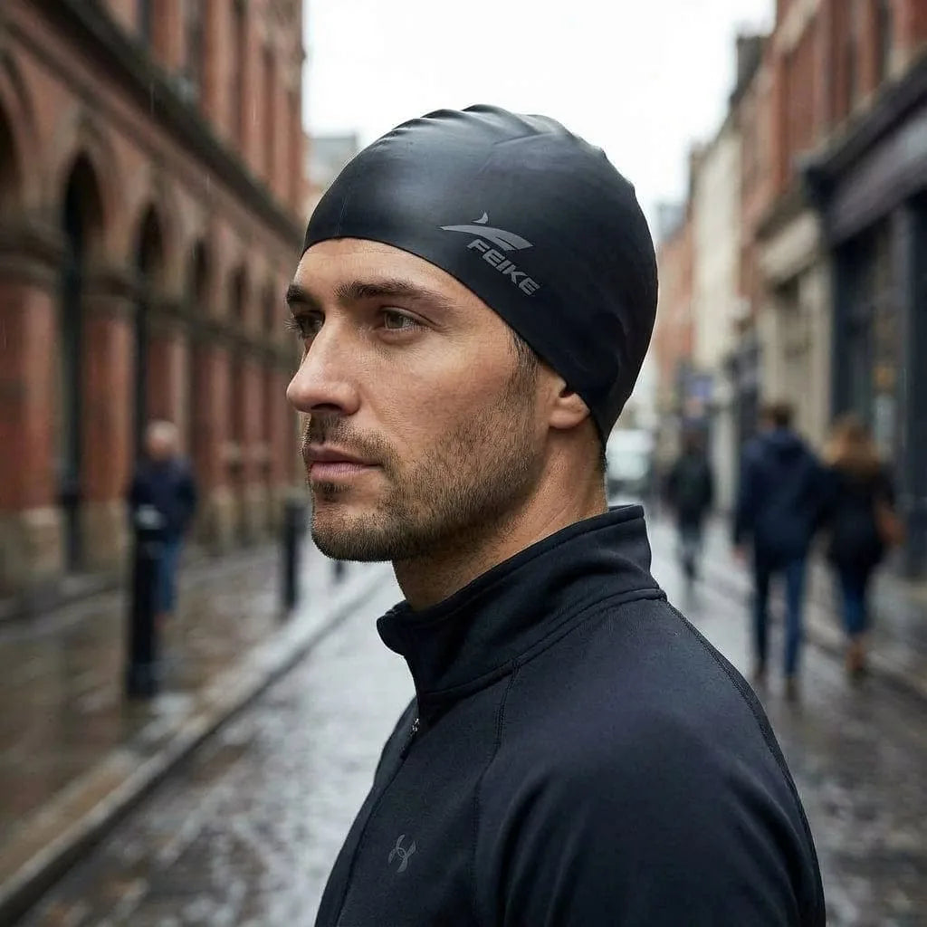 Bonnet de Bain Cheveux Longs, porté