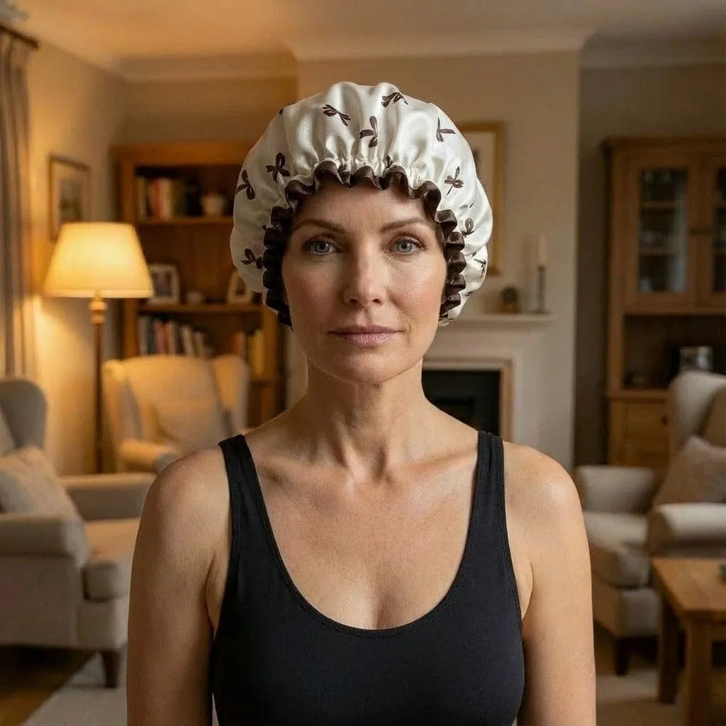Bonnet de Bain Imperméable, vue de trois-quarts