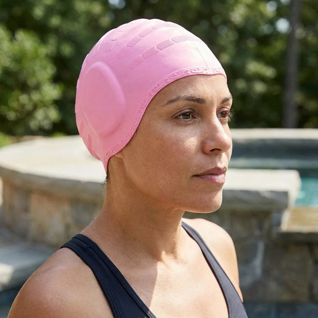 Bonnet de Bain Silicone, porté