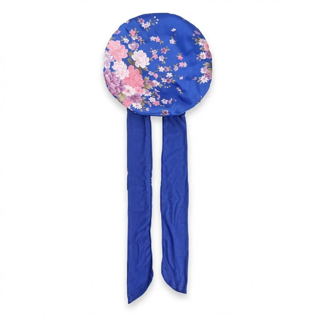 Bonnet de Nuit Satin Cheveux Bouclés — coloris bleu