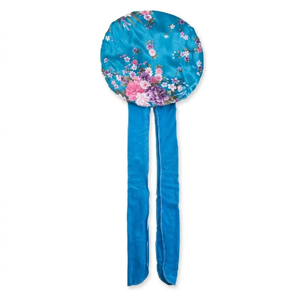 Bonnet de Nuit Satin Cheveux Bouclés — coloris bleu