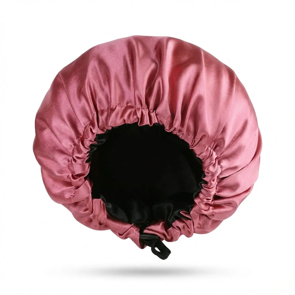 Bonnet de Nuit Soie Double Couche — coloris rose