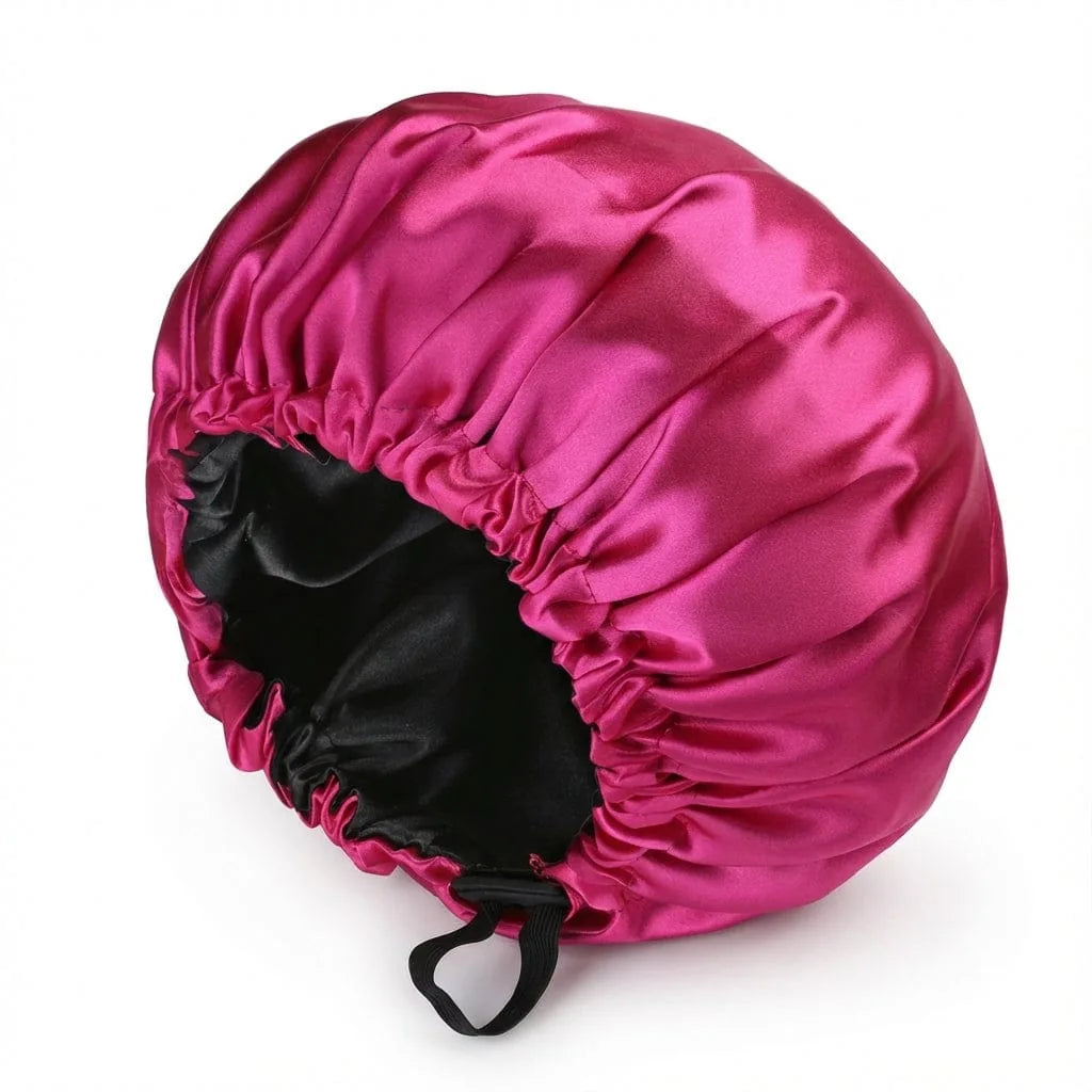 Bonnet de Nuit Soie Double Couche — coloris rose