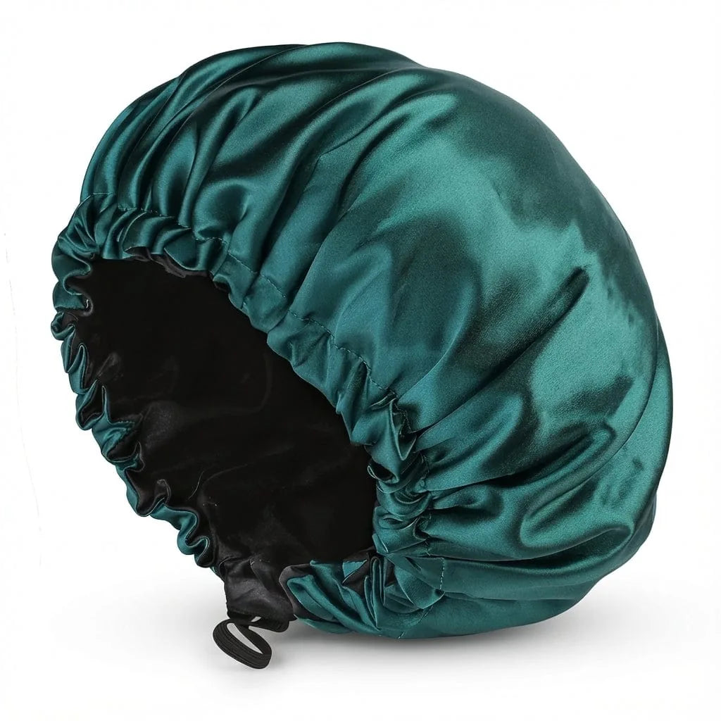 Bonnet de Nuit Soie Double Couche — coloris vert