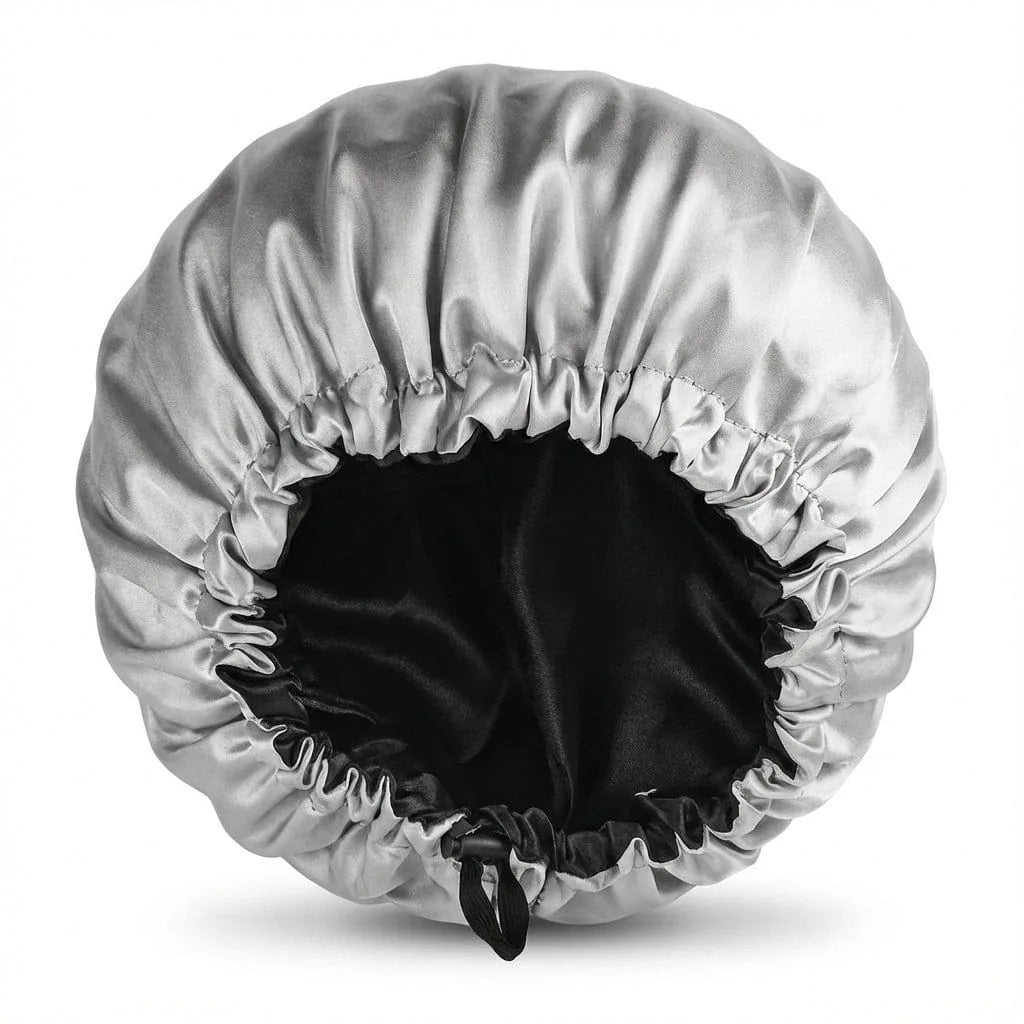 Bonnet de Nuit Soie Double Couche — coloris gris