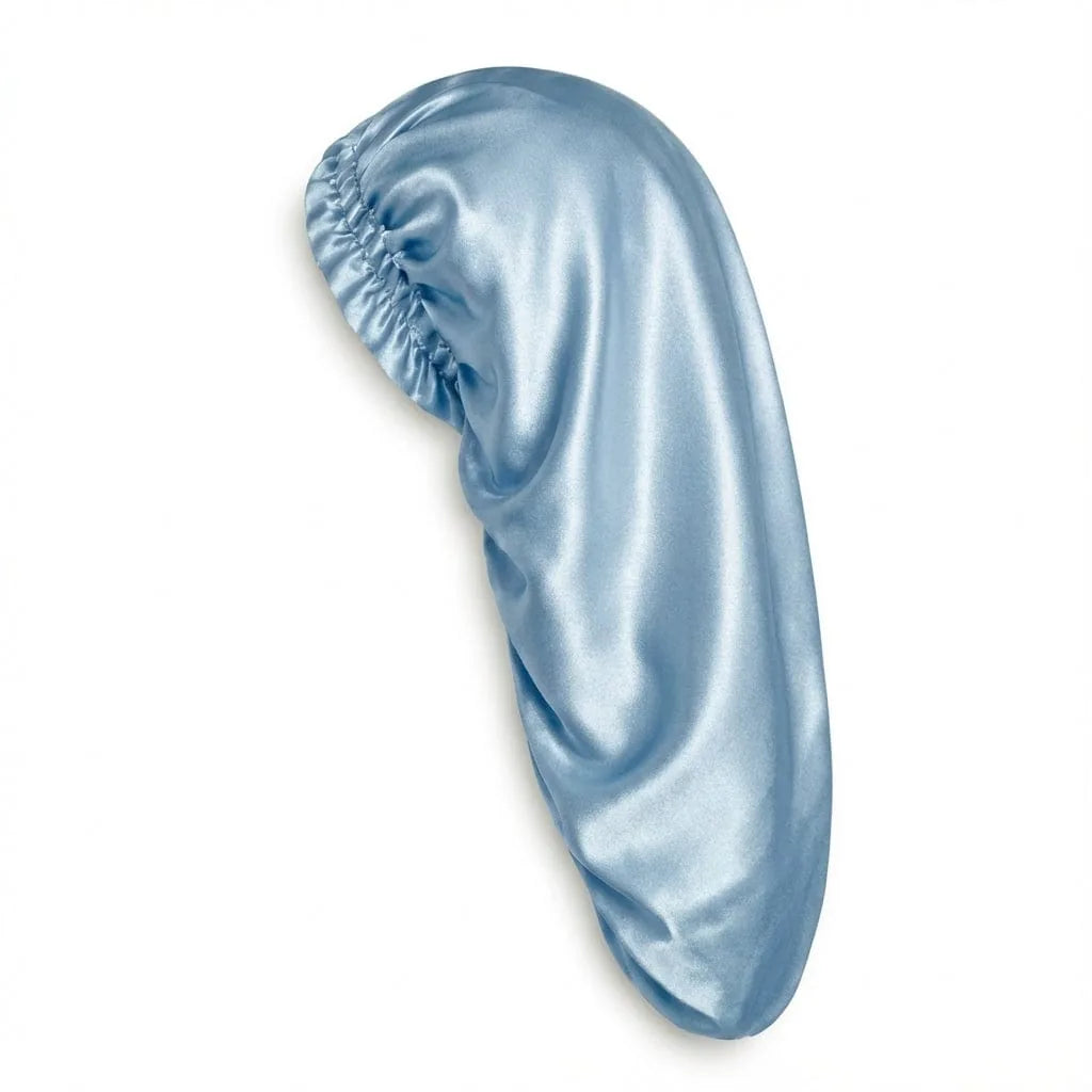 Bonnet de Soie Cheveux Longs — coloris bleu