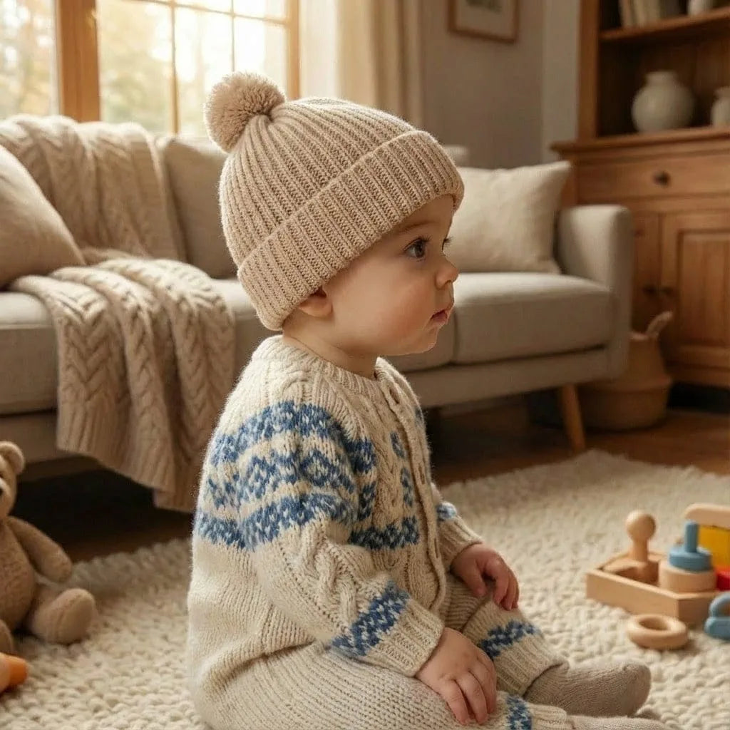 Bonnet en Laine Bébé, vue de trois-quarts