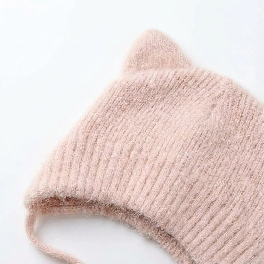 Bonnet en Laine Cache-Oreilles, vue de détail