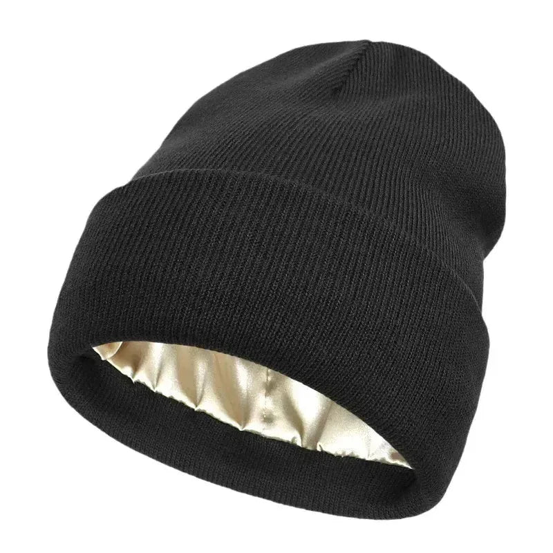 Bonnet en Laine Satin — coloris noir