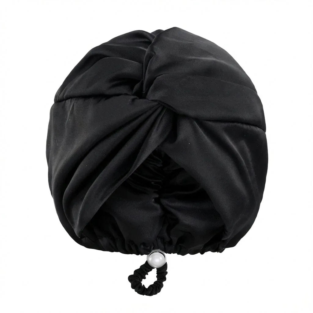 Bonnet en Soie Protecteur Cheveux — coloris noir