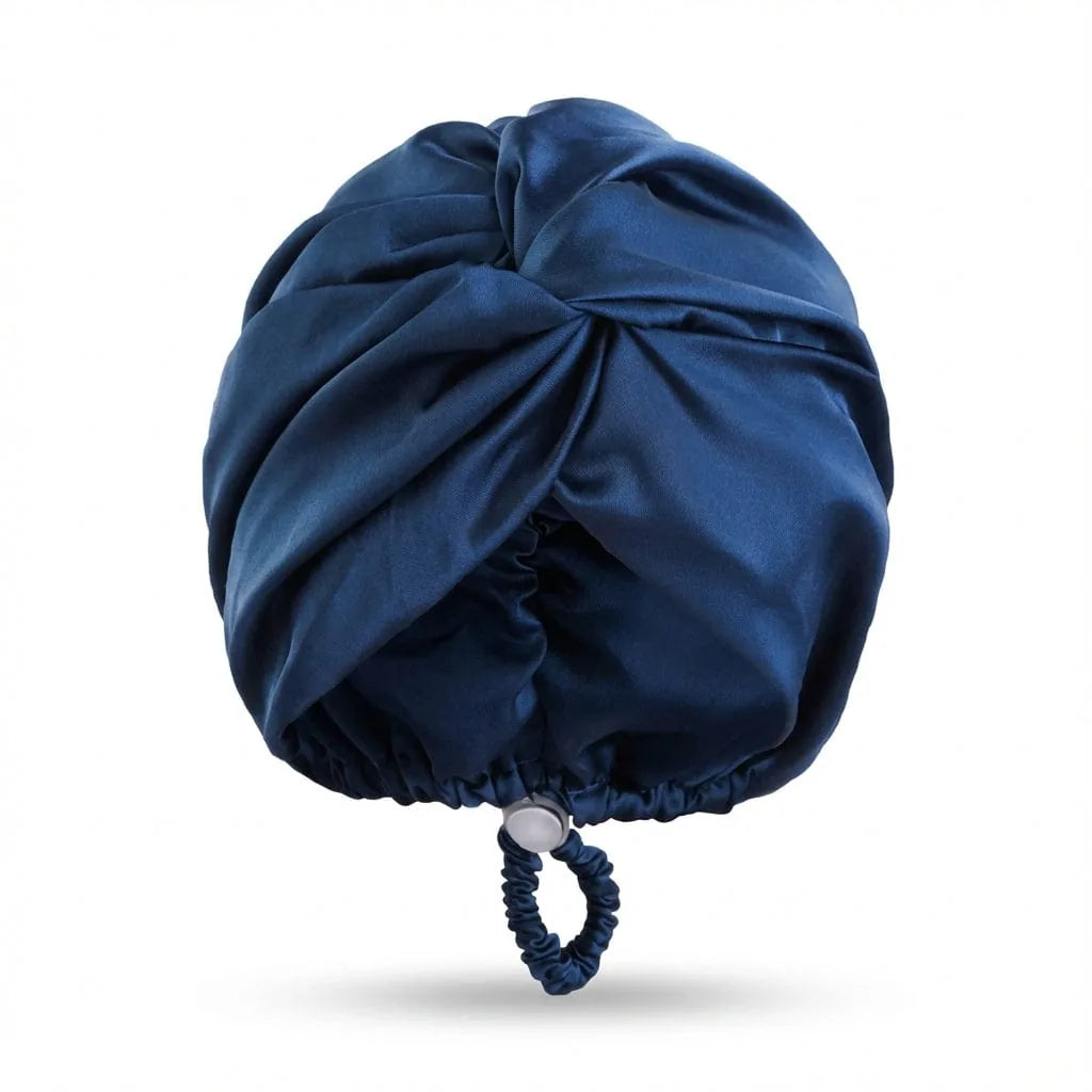 Bonnet en Soie Protecteur Cheveux — coloris bleu marine