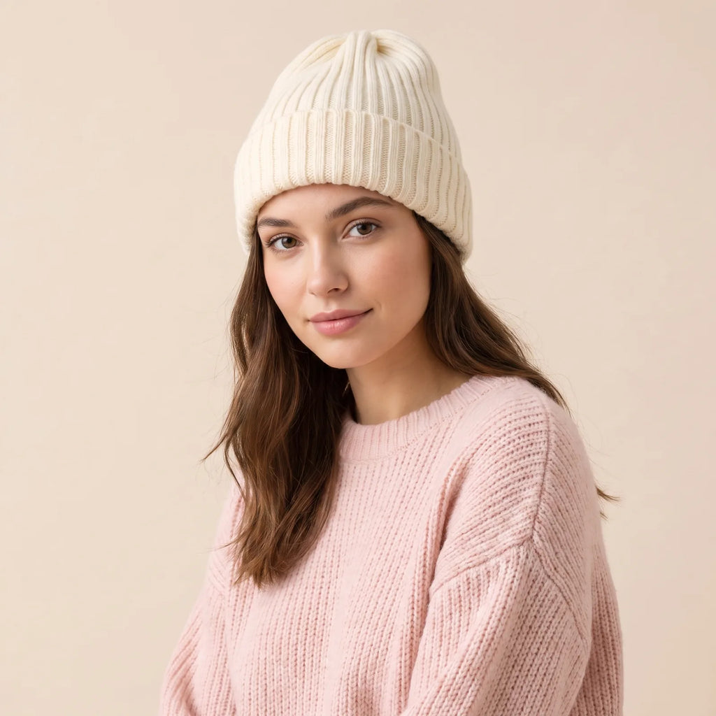 Bonnet Tricoté d'Hiver, porté