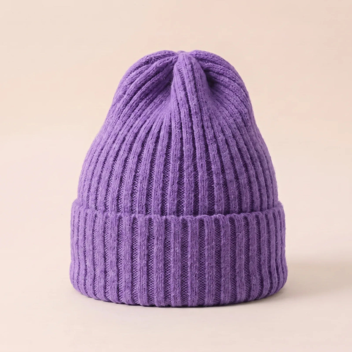 Bonnet Tricoté d'Hiver — coloris violet
