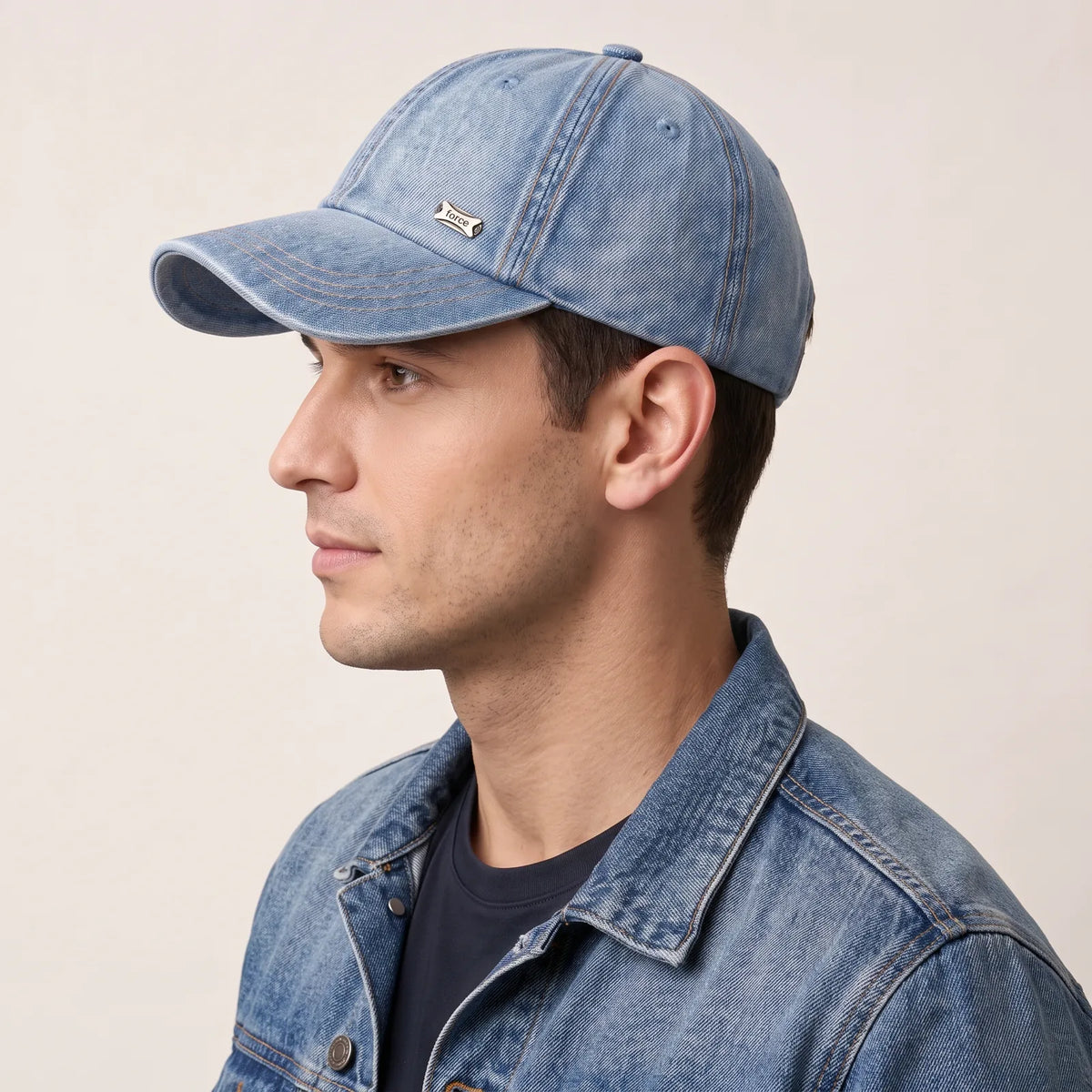 Casquette Baseball Coton Jean, vue de trois-quarts