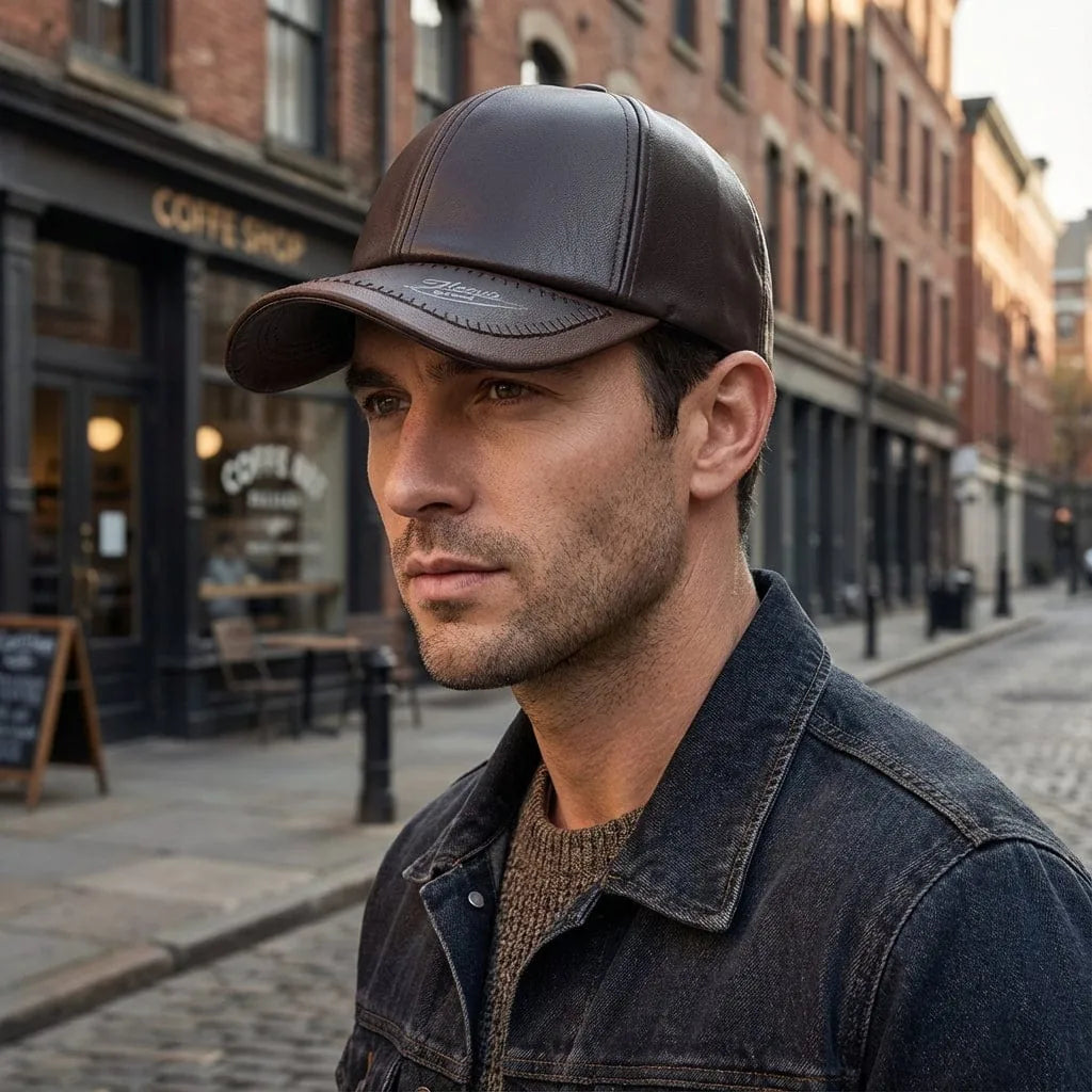Casquette Baseball Cuir, porté