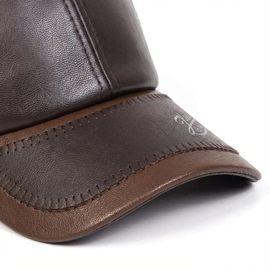 Casquette Baseball Cuir, vue de trois-quarts
