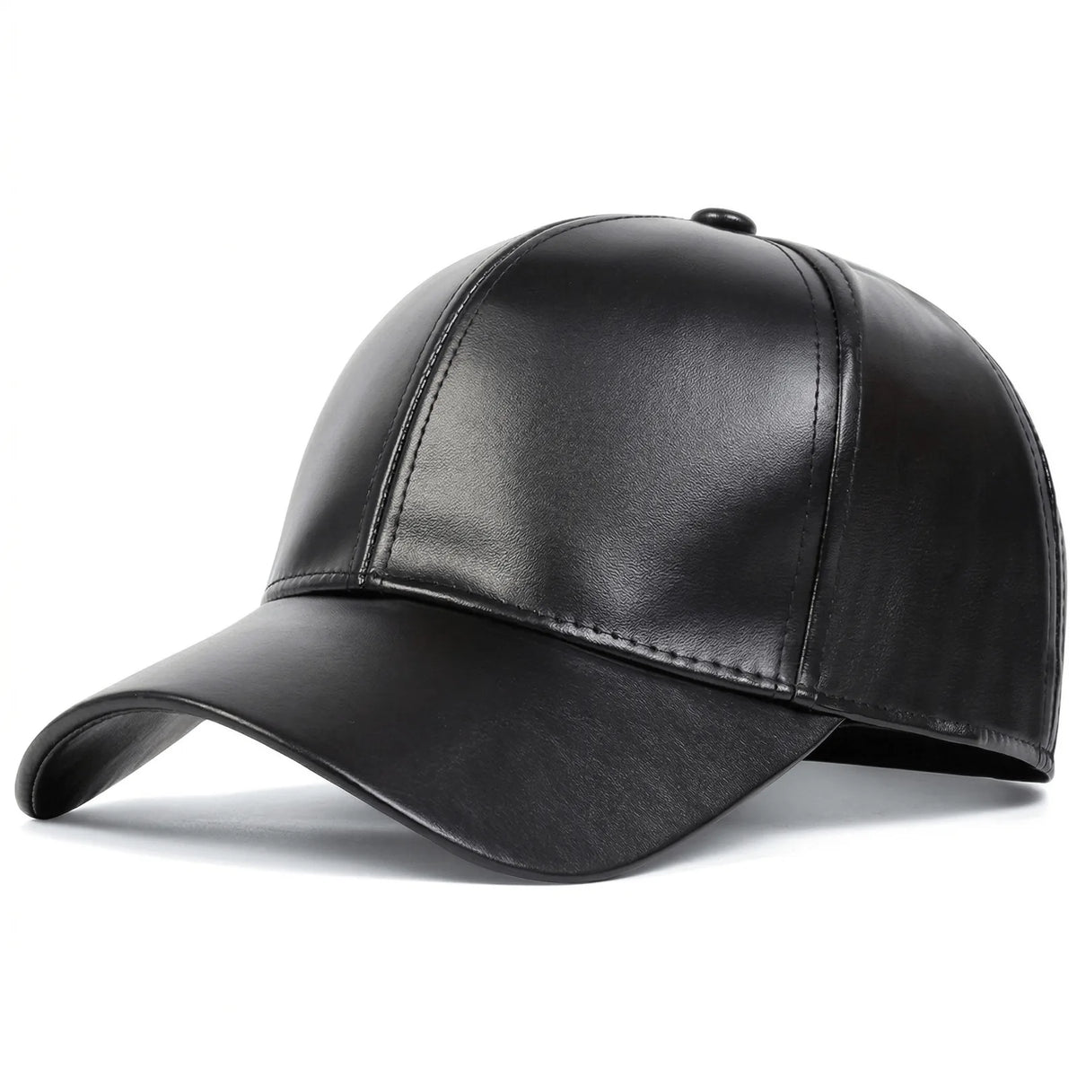 Casquette Baseball Cuir Homme — coloris noir