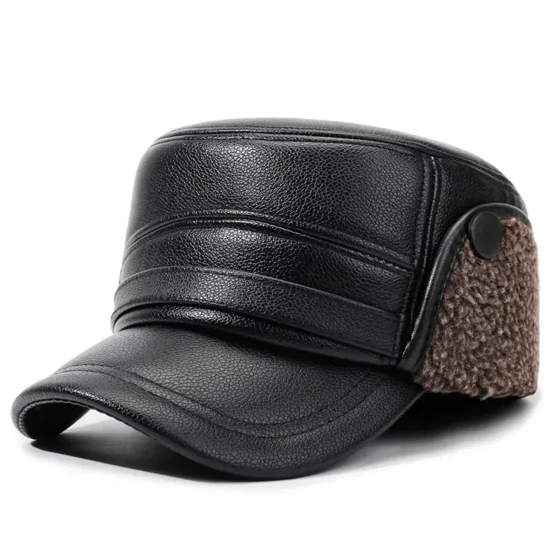 Casquette Baseball Cuir Militaire, vue de détail